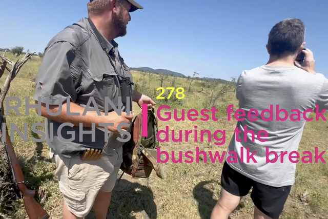 Rhulani Insights 278 – Guest feedback during the bushwalk break