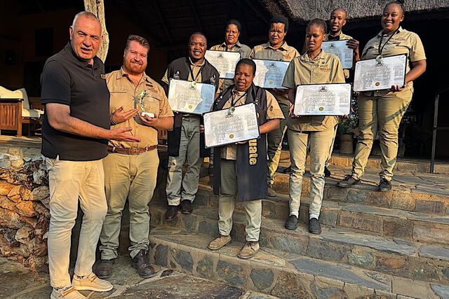 Excellence Award in recognition of Butler Service Training at Rhulani Safari Lodge