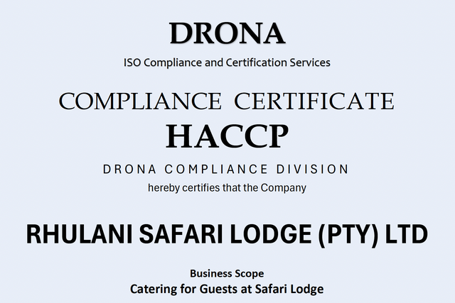 Excellence Behind every meal: Rhulani renews HACCP certification